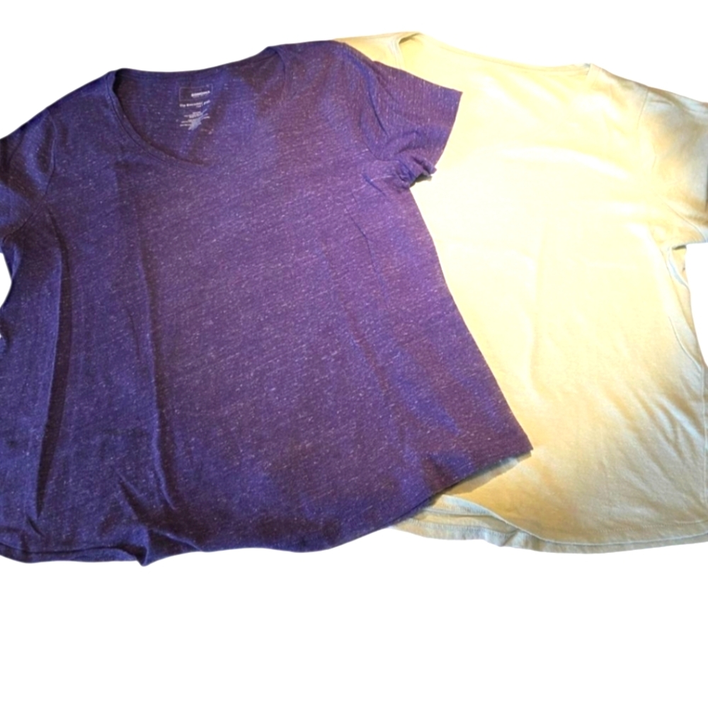 Sonoma Everyday Purple and Green T-Shirts Set Of 2 PXL EUC
